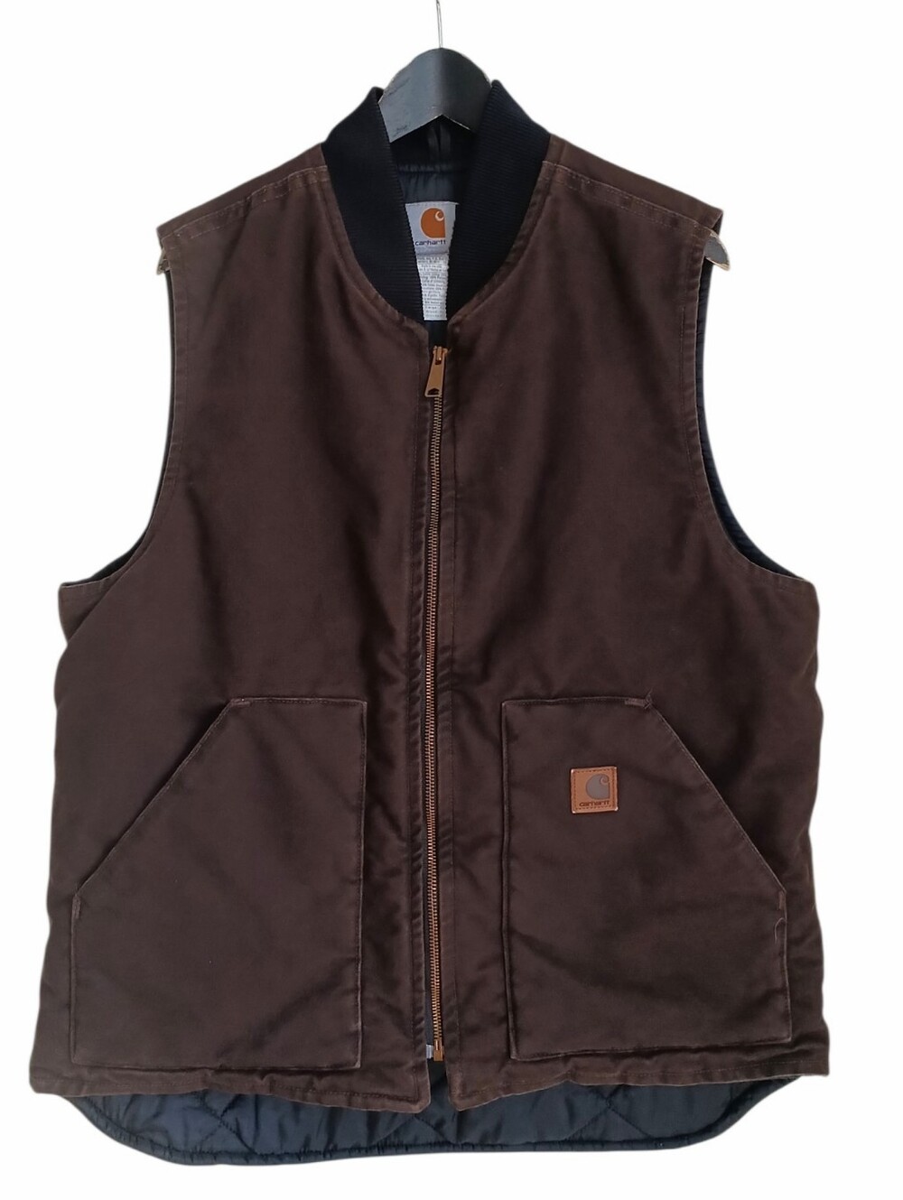 Vintage 2006 Carhartt V02 DKB Duck Canvas Workwear Vest Dark Brown Large Tall